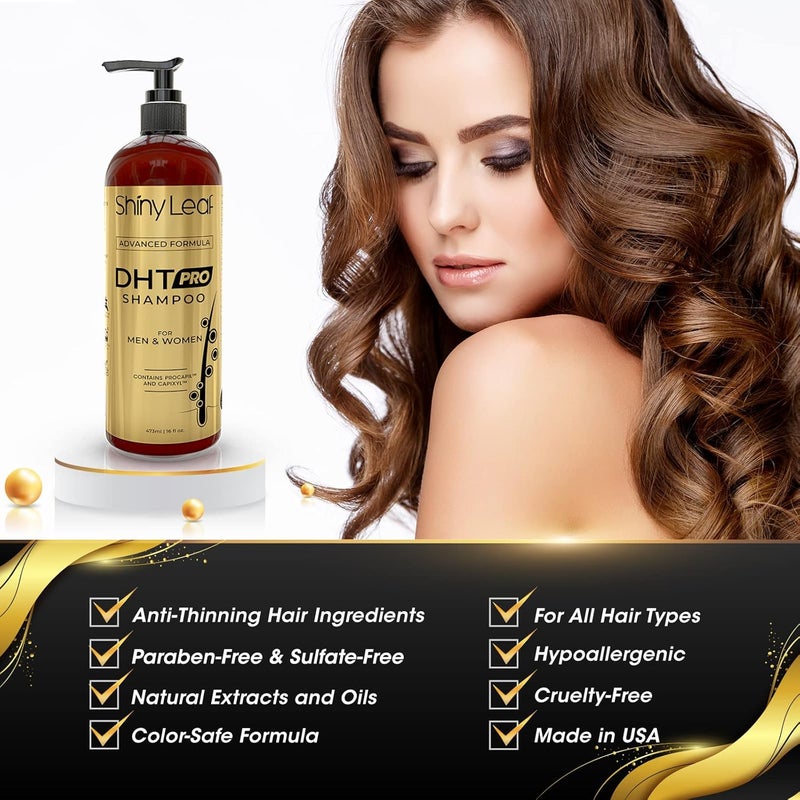 Shiny Leaf DHT Pro Shampoo Advanced Formula - Made In USA With Procapil And Capixyl, DHT Blockers And Natural Extracts, Anti-Thinning Shampoo for Men and Women, Stimulates Follicles For Thicker Fuller Hair - Image 5